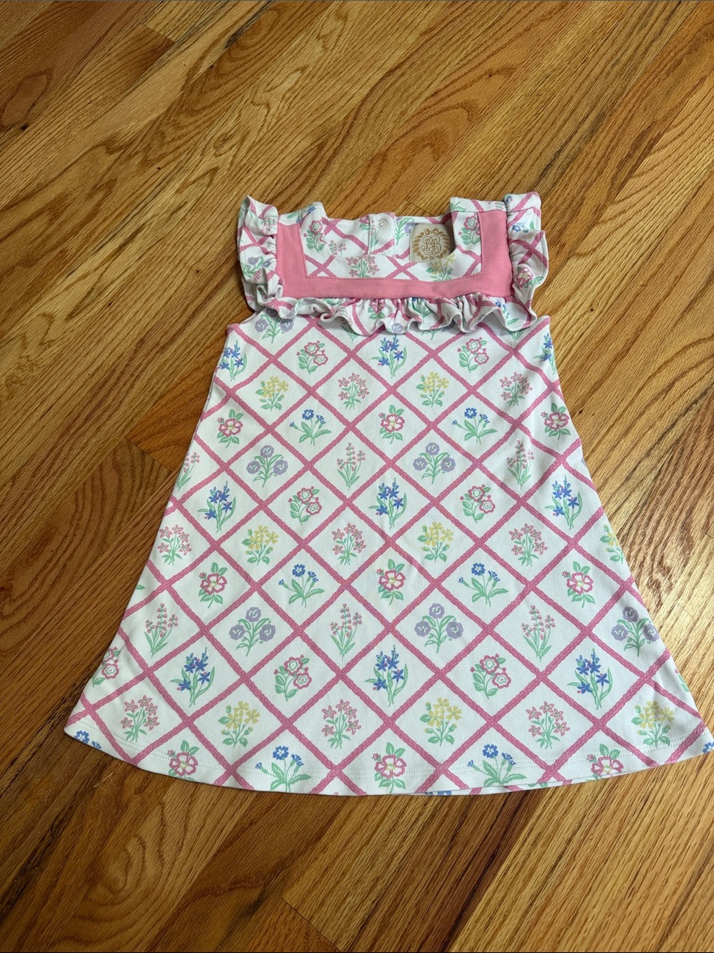 The Beaufort Bonnet Company Pink Floral Diamond-Print Girls' Dress